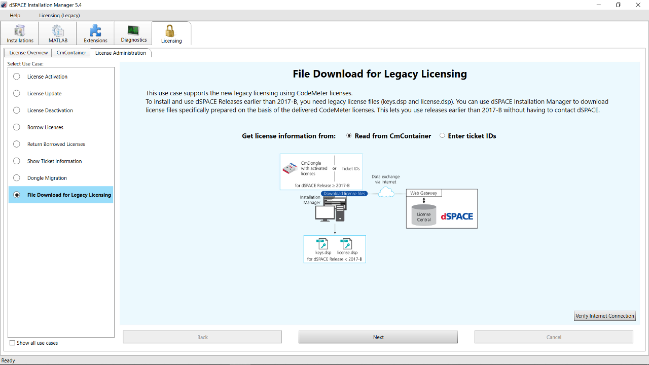 Downloading and Adding CodeMeter Legacy License Files to an already Installed Product